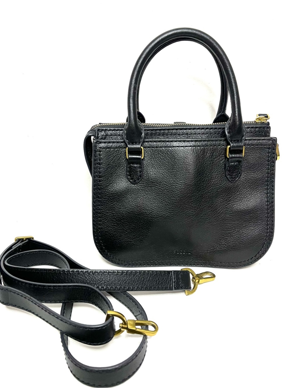 Fossil Ryder Mini Satchel in Black Pebbled Leather - Picture 14 of 14